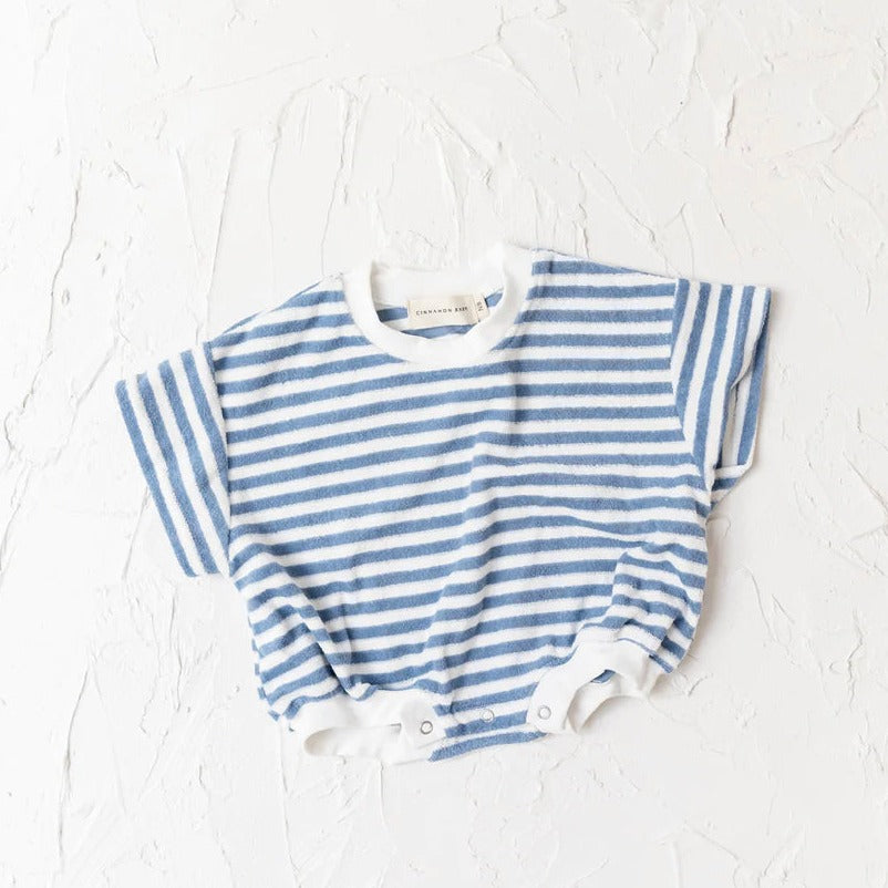 Terry Towelling Romper Navy