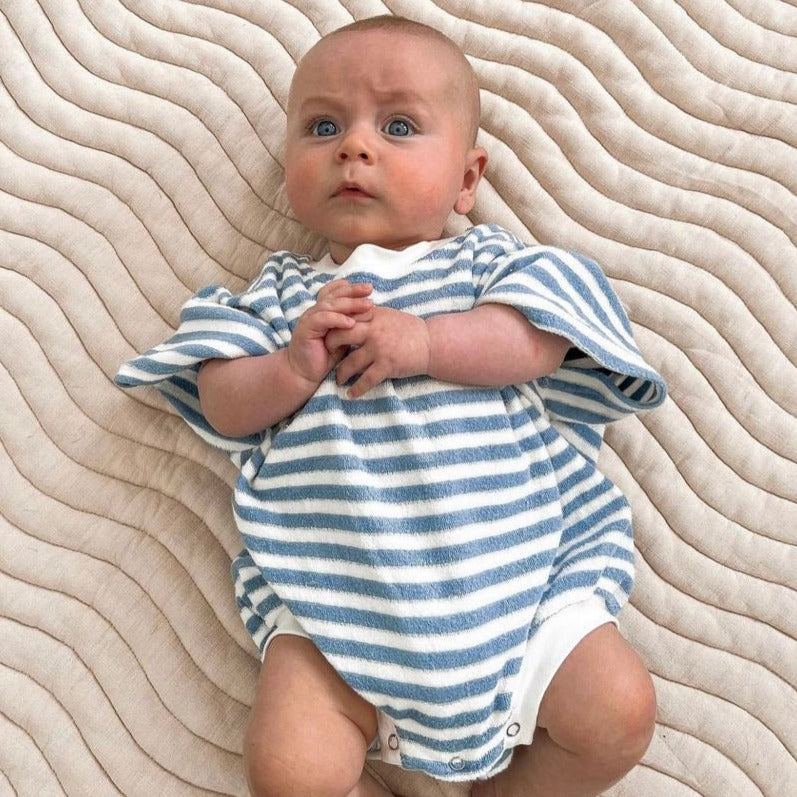 Terry Towelling Romper Navy